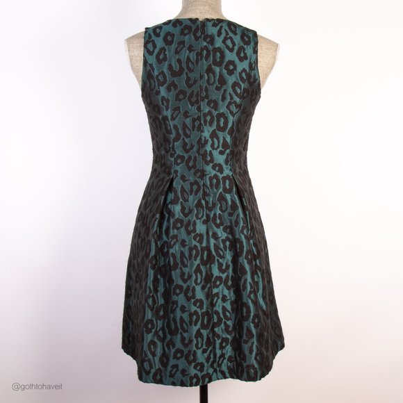 Maggy London Teal Leopard Print Dress - Picture 4 of 11